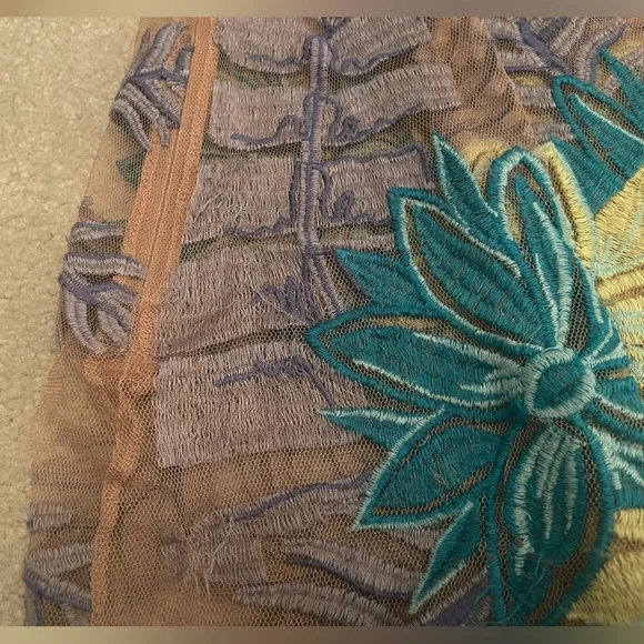 Nasty Gal x For Love & Lemons Tropicana Embroidered Mesh Sheer Mini Dress - Picture 16 of 16